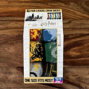 NWT Harry Potter 6-Pack Casual Crew Sock